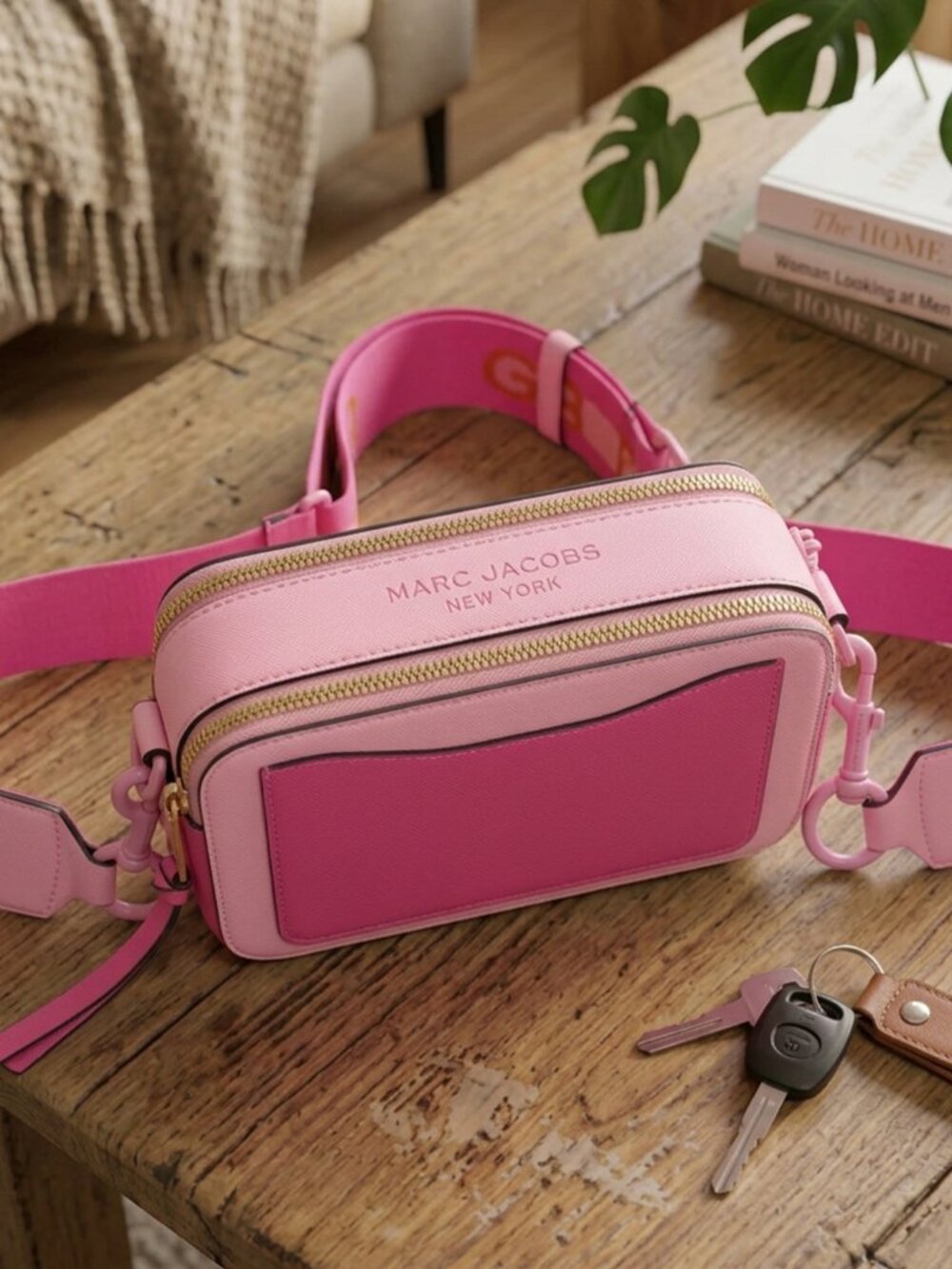 Marc Jacobs The Snapshot DTM Pink Saffiano Leather Camera Crossbody Bag AS IS - Picture 2 of 7